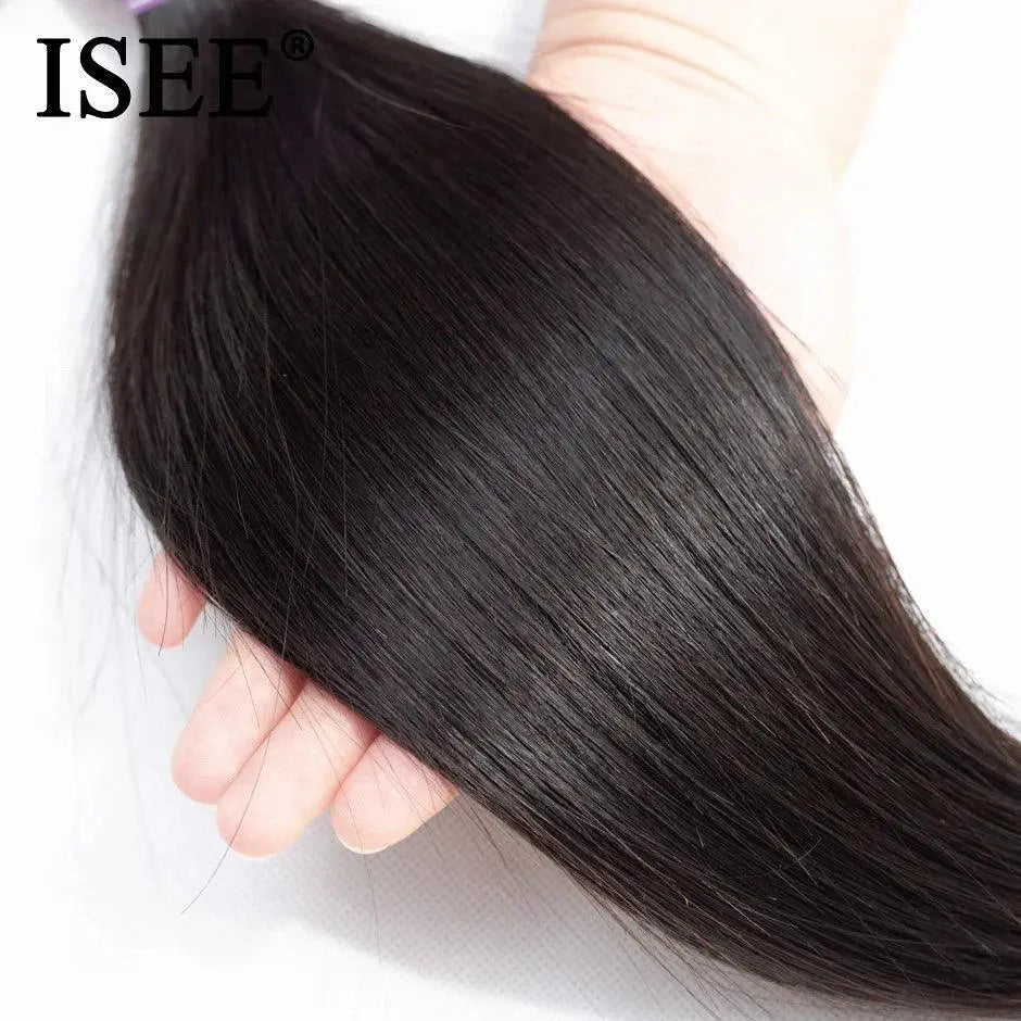 Brazilian Straight Hair Extensions Bundle Set For Volume