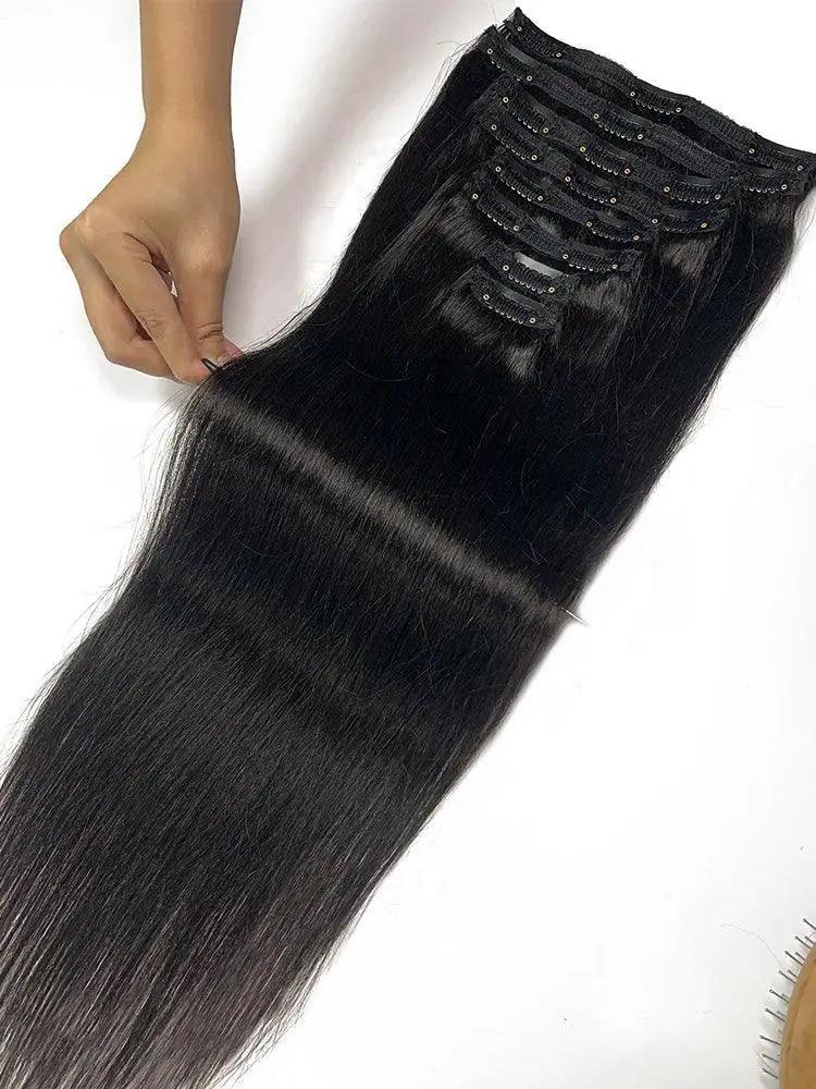 Brazilian Straight Remy Hair Extensions Luxe Clip In Set