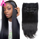 Brazilian Straight Remy Hair Extensions Luxe Clip-In Set