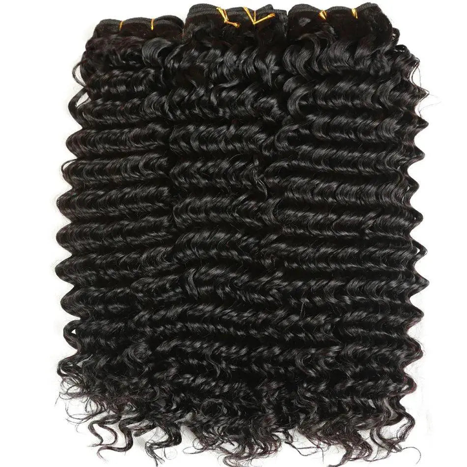 Brazilian Virgin Deep Wave Hair Bundle Set Natural Beauty