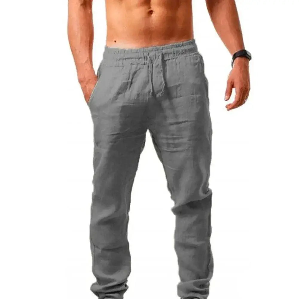 Breathable Cotton Linen Summer Pants For Men Casual Style