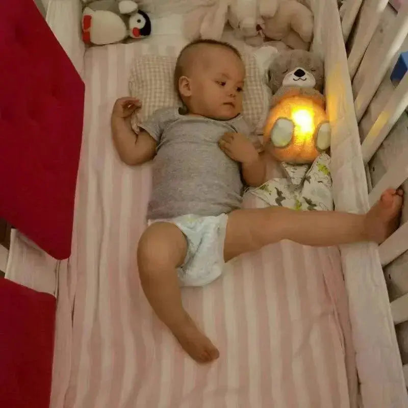 Otter Plush Toy With Breathing Light And Sound For Newborns