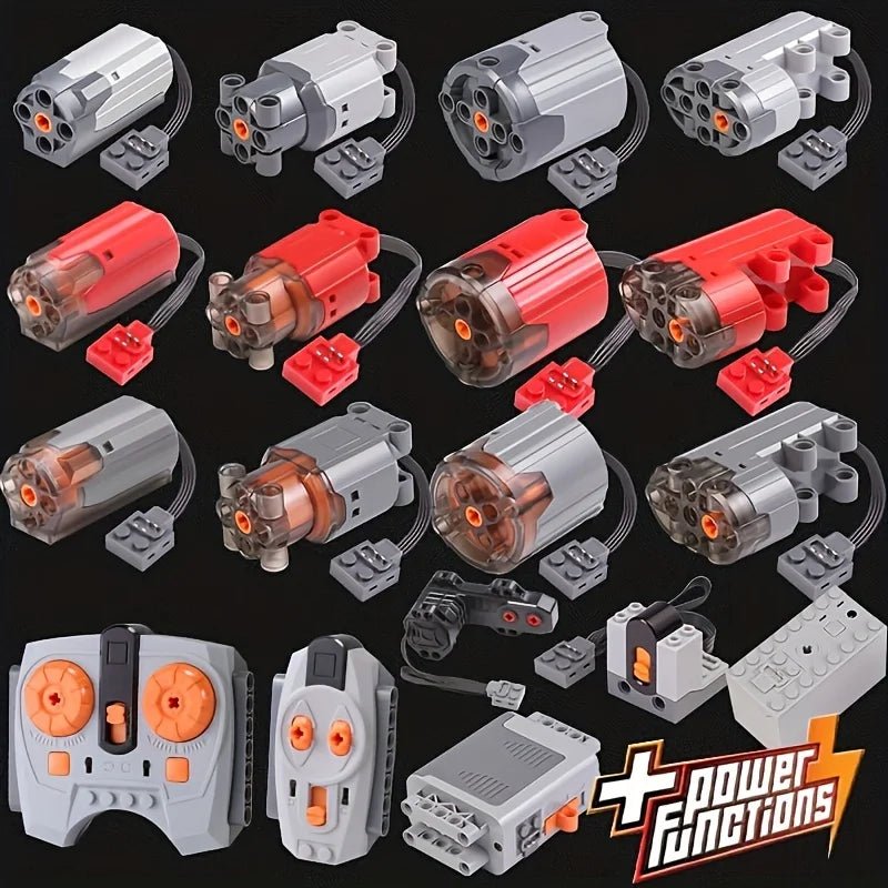 BrickLab Electric Motor Building Blocks Kit - LED Light Battery Box Included Now