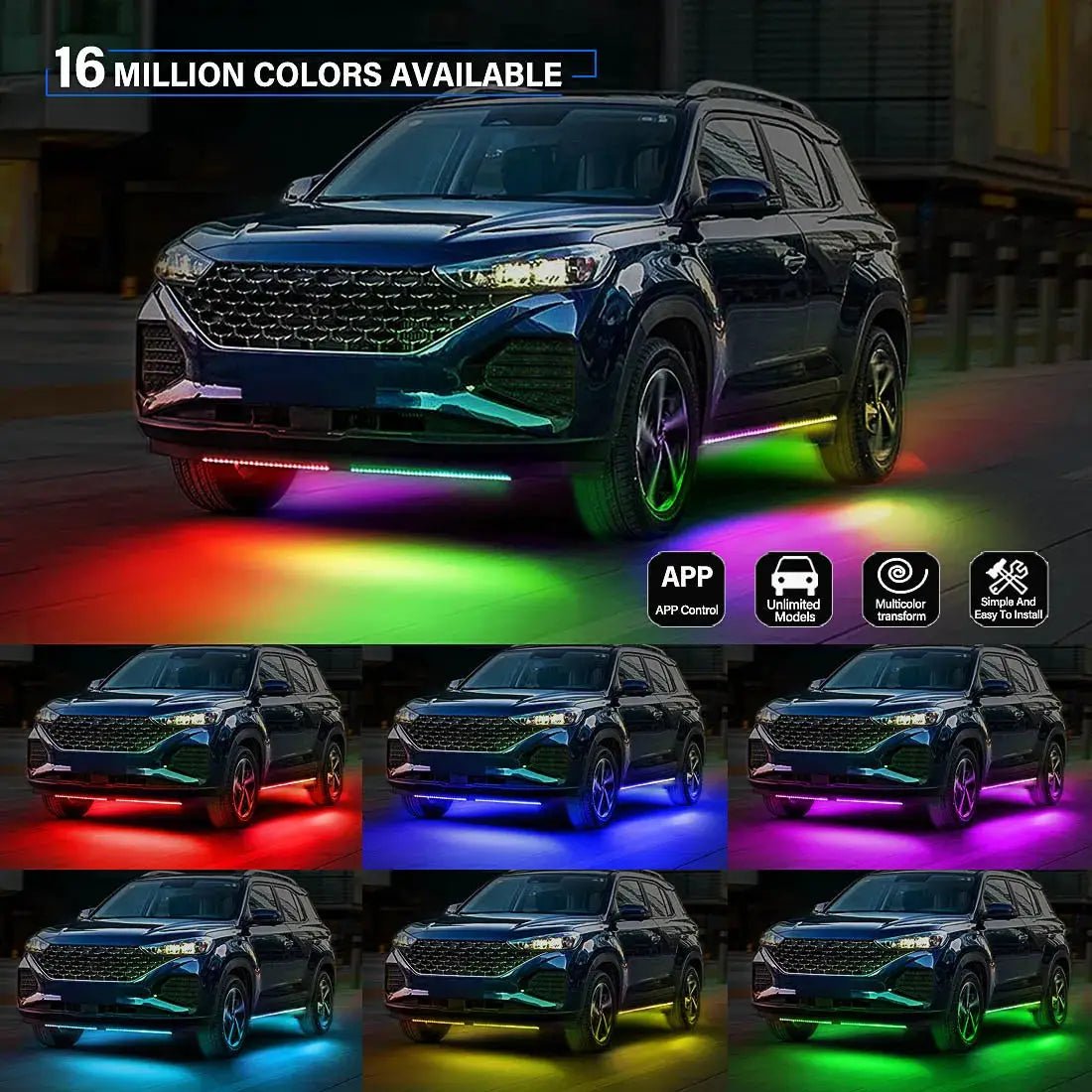 Bright RGB Car Neon Kit for 12V Vehicles
