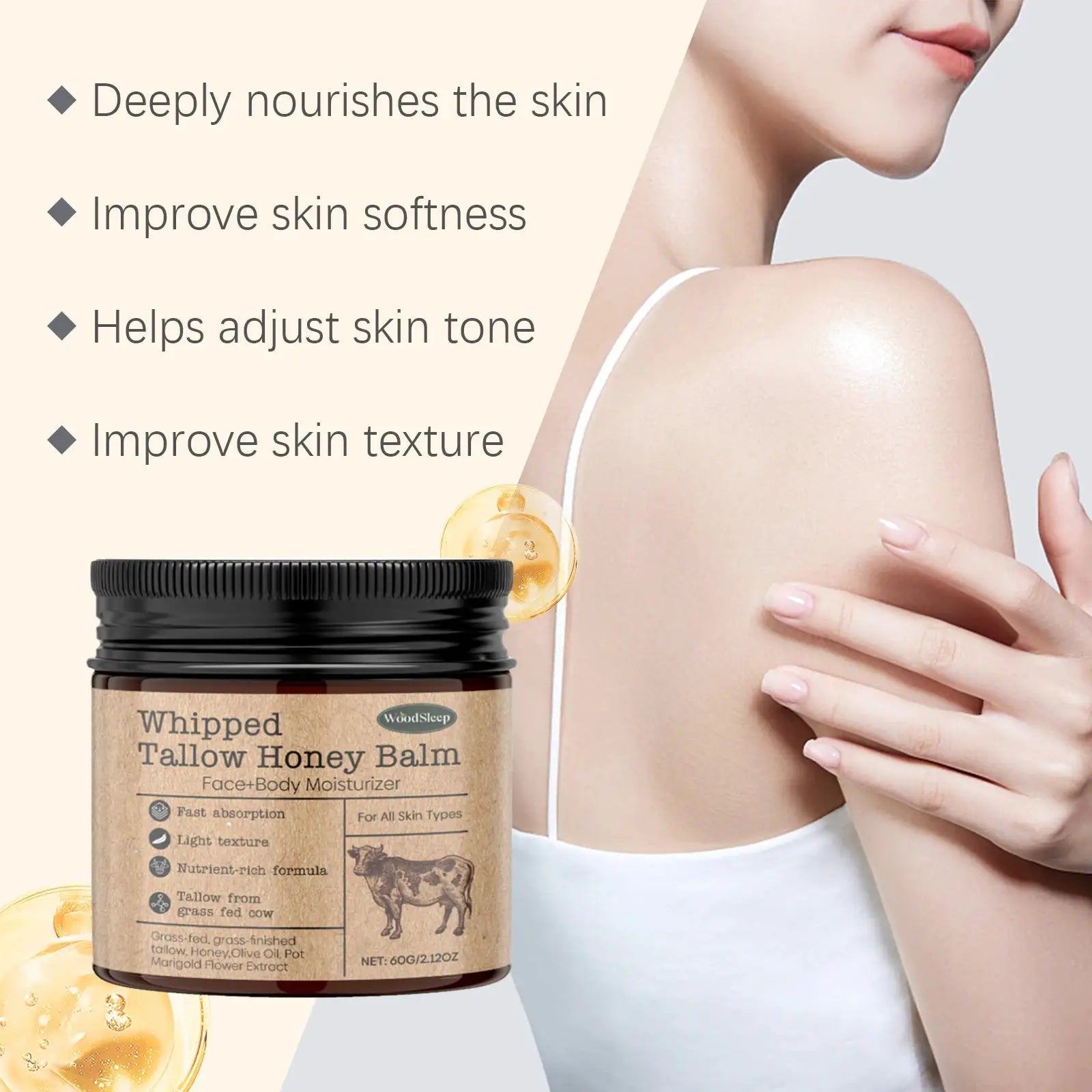 Brightening Beef Tallow Cream for Face