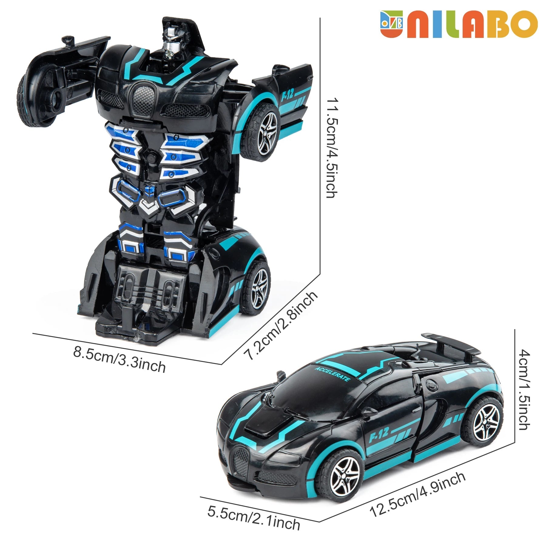 BrightPlay Transformable Robot Sports Car Toy - Battery Free Educational Fun Toy