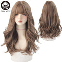 Brown Ash Deep Wave Lolita Wig Stylish Synthetic Hair