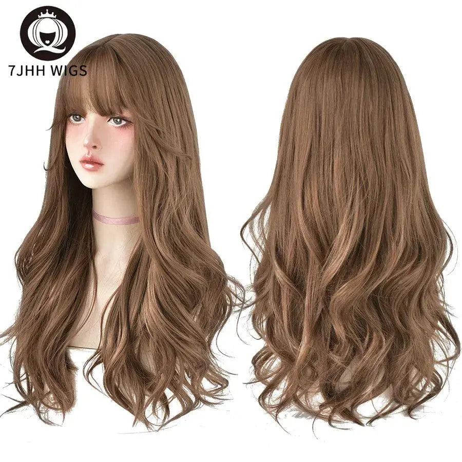 Brown Ash Deep Wave Lolita Wig Stylish Synthetic Hair