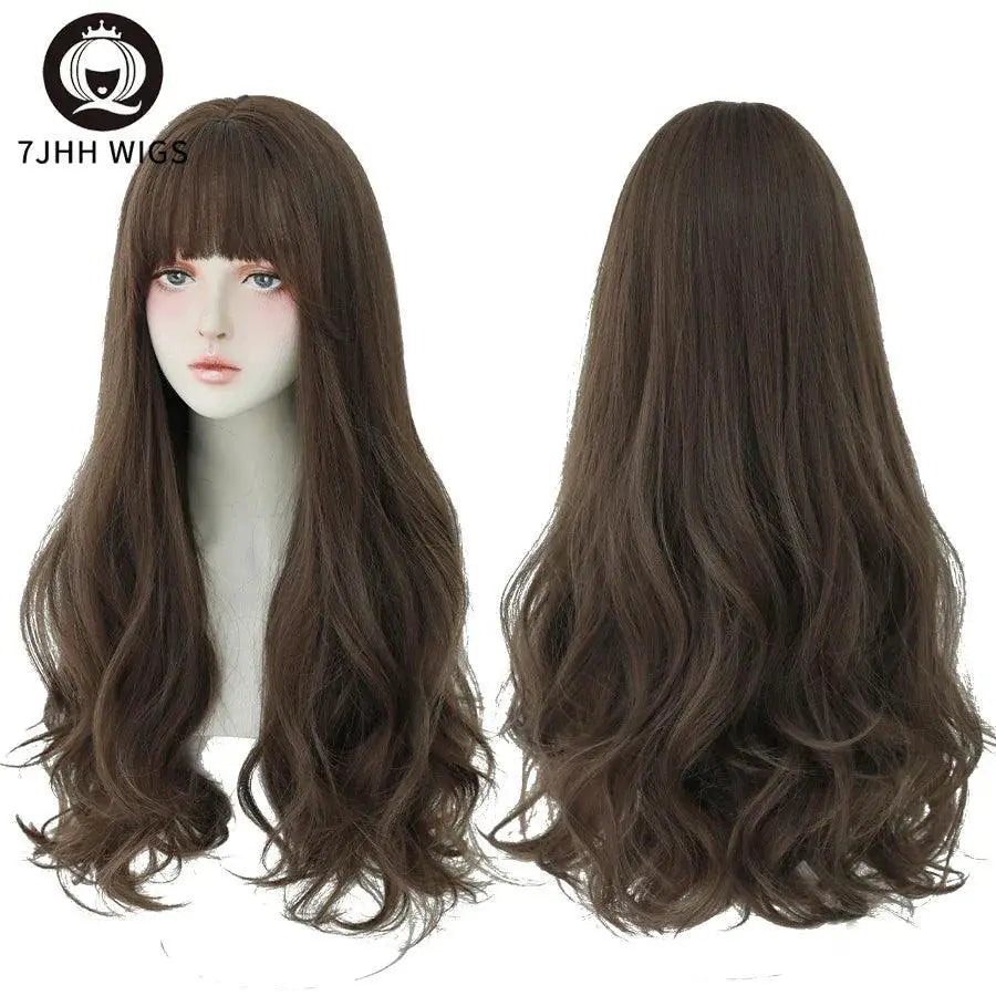 Brown Ash Deep Wave Lolita Wig Stylish Synthetic Hair
