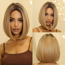 Brown Blonde Ombre Bob Wig for Women Stylish Hairpiece
