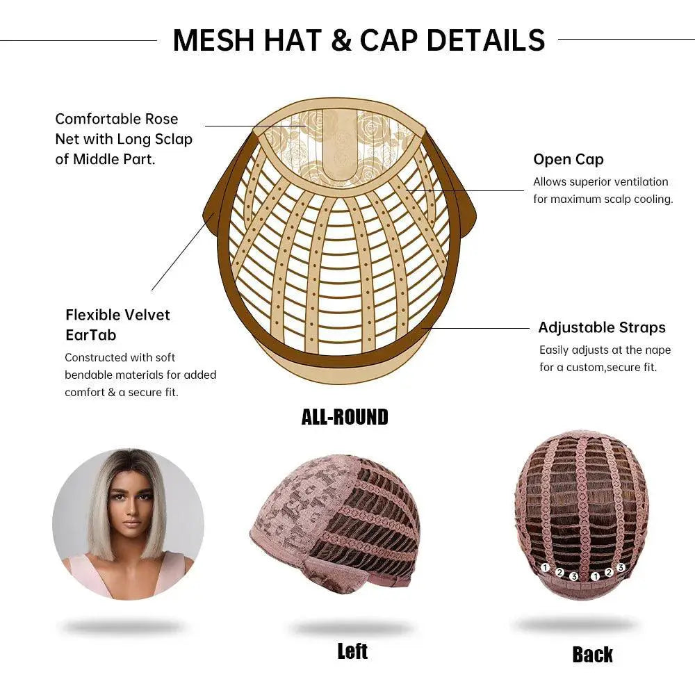 Brown Blonde Ombre Bob Wig for Women Stylish Hairpiece