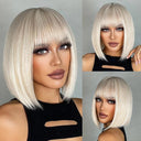 Brown Blonde Ombre Bob Wig for Women Stylish Hairpiece