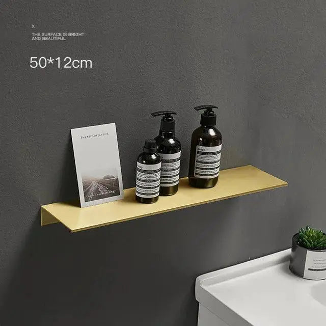 Brushed Gold Bathroom Shelf for Storage — product view 8