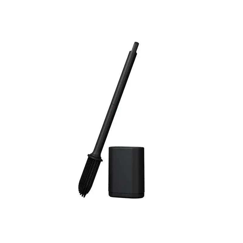 BRUSHZAZA Black Plastic Toilet Brush Flexible 3 - In - 1 Design