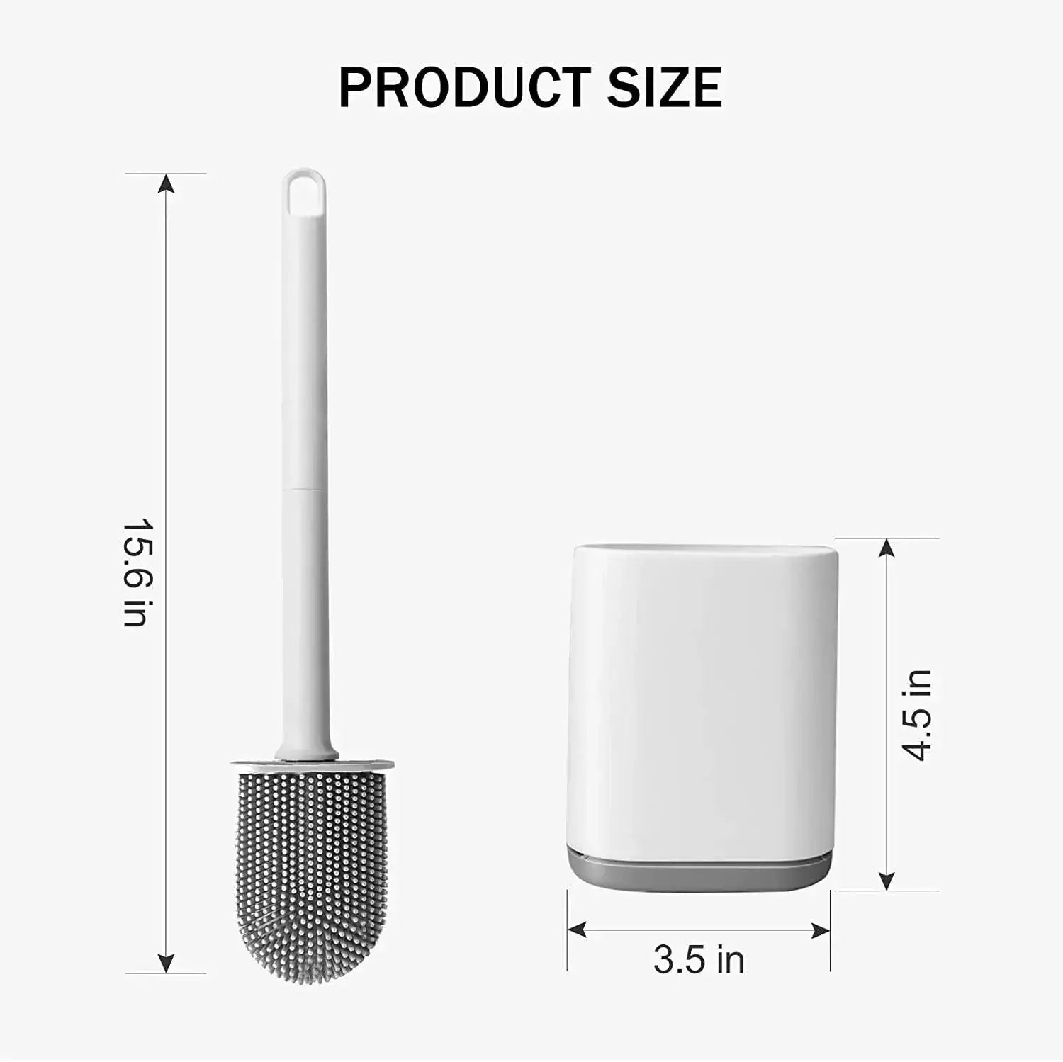 BRUSHZAZA Black Plastic Toilet Brush Flexible 3 - In - 1 Design