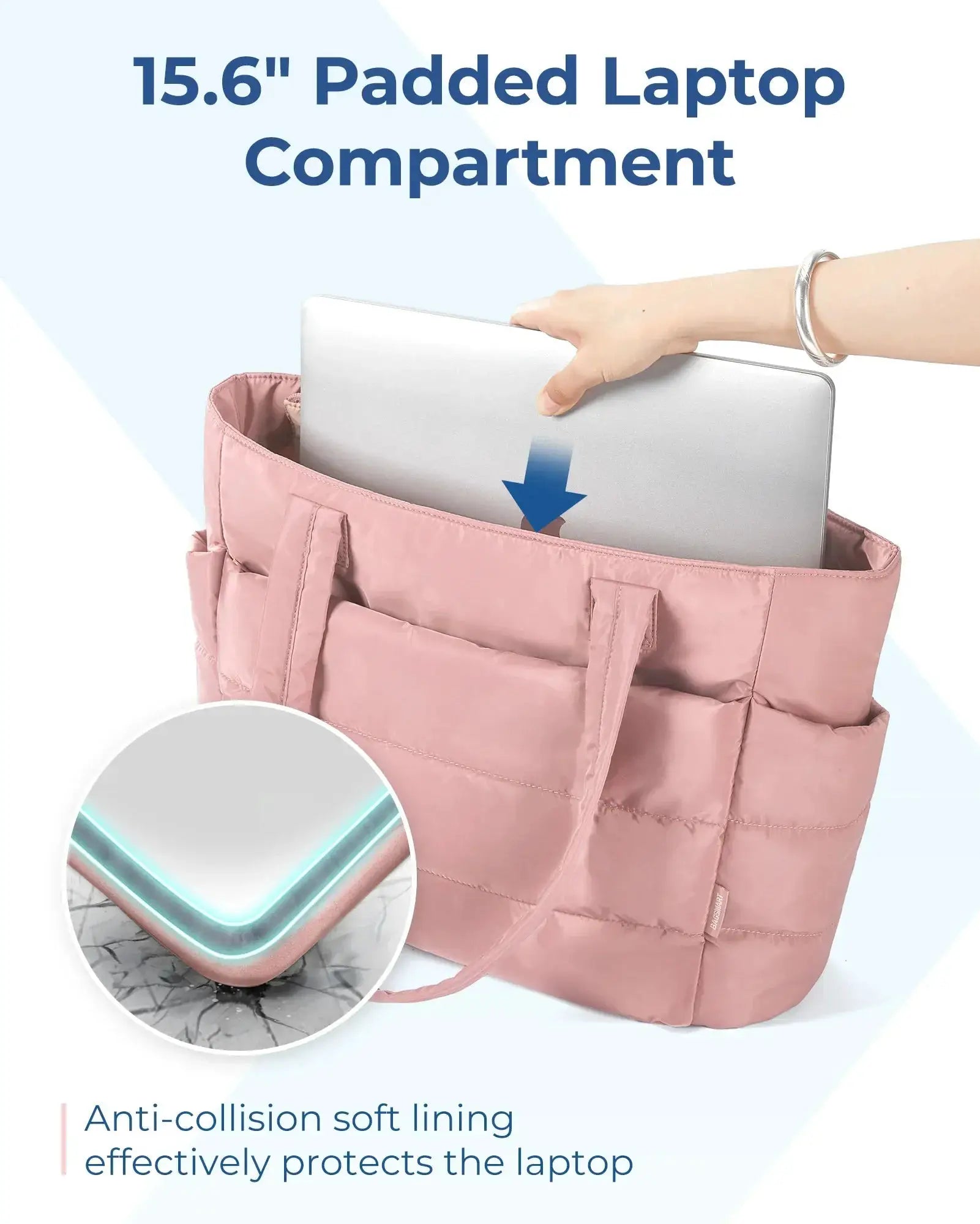 Bubble Tote Bag Cotton Padded Quilted Purse For Everyday Use - OurLum.com