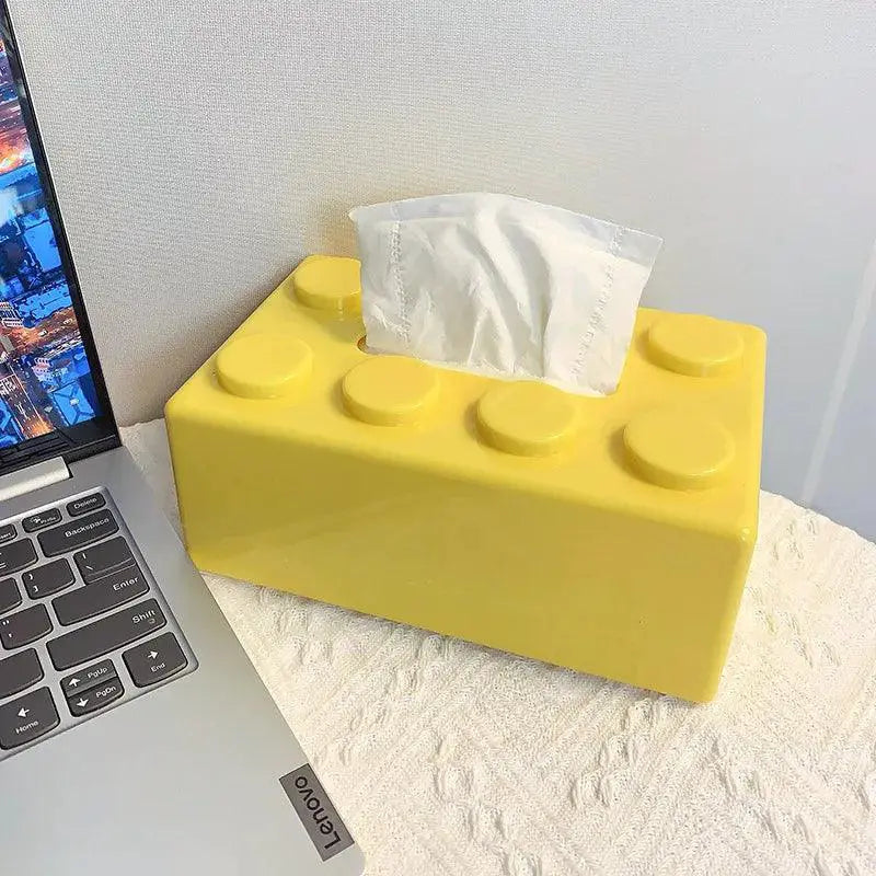 Building Blocks Tissue Box Organizer Modern Wall Mount