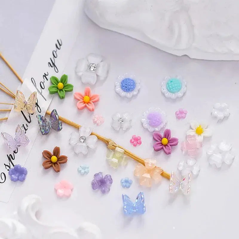 Butterfly Aurora Floral Resin Nail Art Kit Diy Sparkle