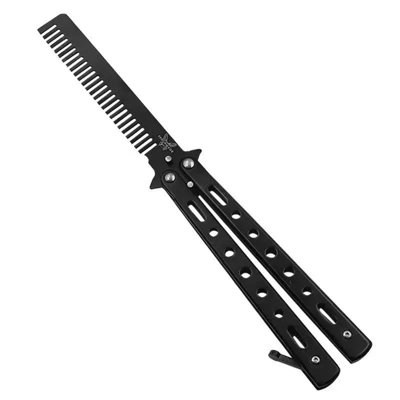 Butterfly Knife Comb Stainless Steel Hair Styling Tool