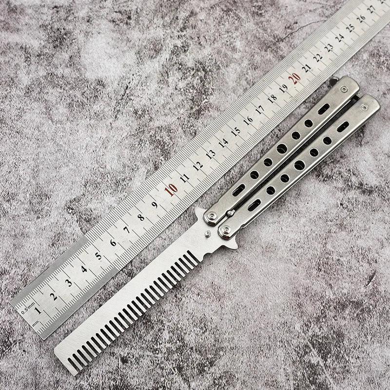 Butterfly Knife Comb Stainless Steel Hair Styling Tool