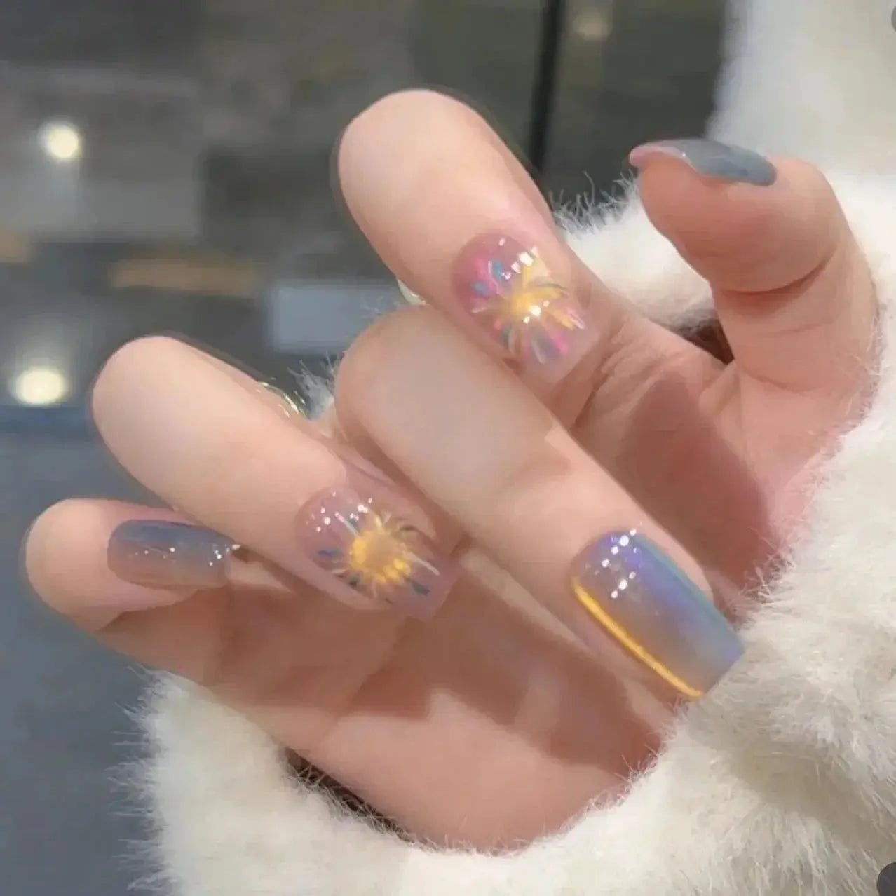 Butterfly Pink Press On Nails Set With Beauty Tools Included