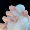 Butterfly Pink Press-On Nails Set: Charming Beauty Tools Included