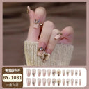 Butterfly Pink Press-On Nails Set: Charming Beauty Tools Included