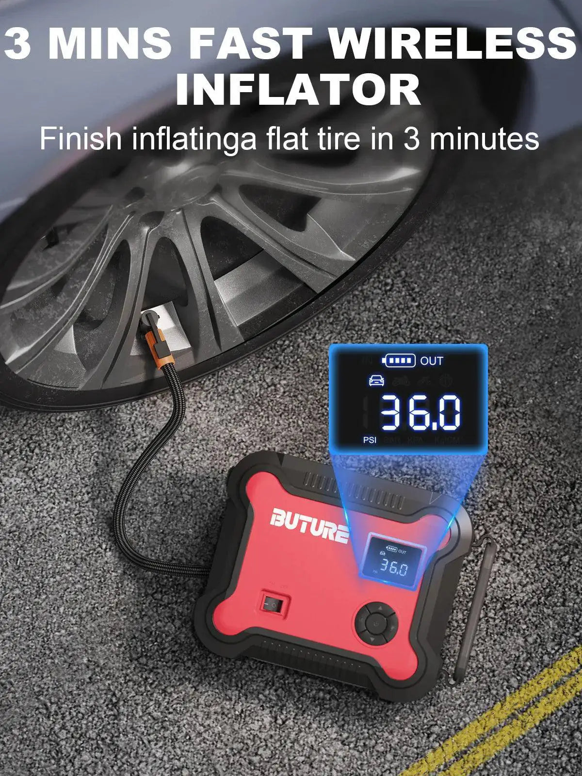 Buture All In One Car Jump Starter Tire Inflator Power Bank