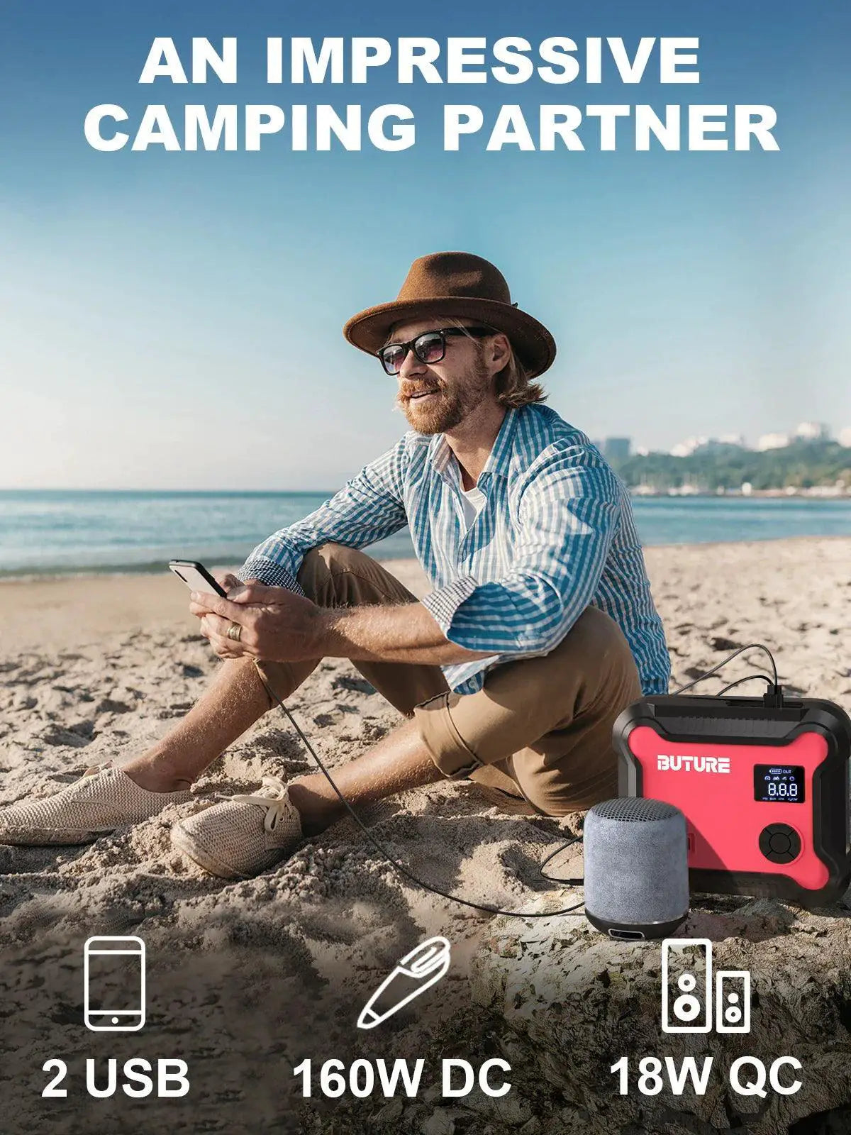 Buture All In One Car Jump Starter Tire Inflator Power Bank