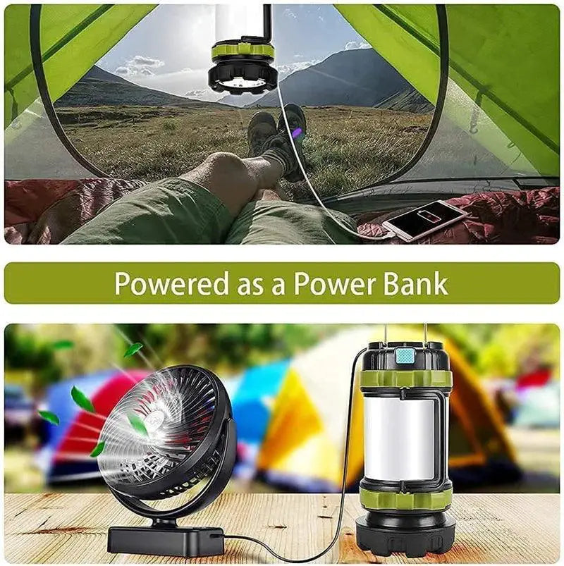 Camping Lantern Rechargeable 3000mAh Power Bank Flashlight