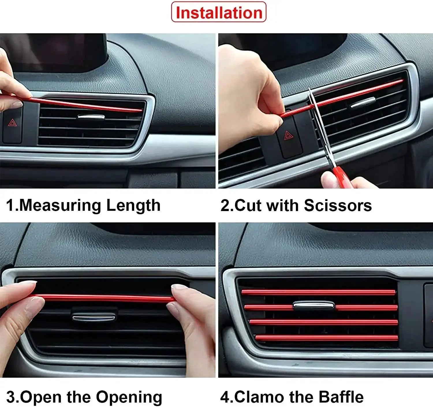 Car Air Outlet Decor Strips Ten Piece Set For Interior Trim