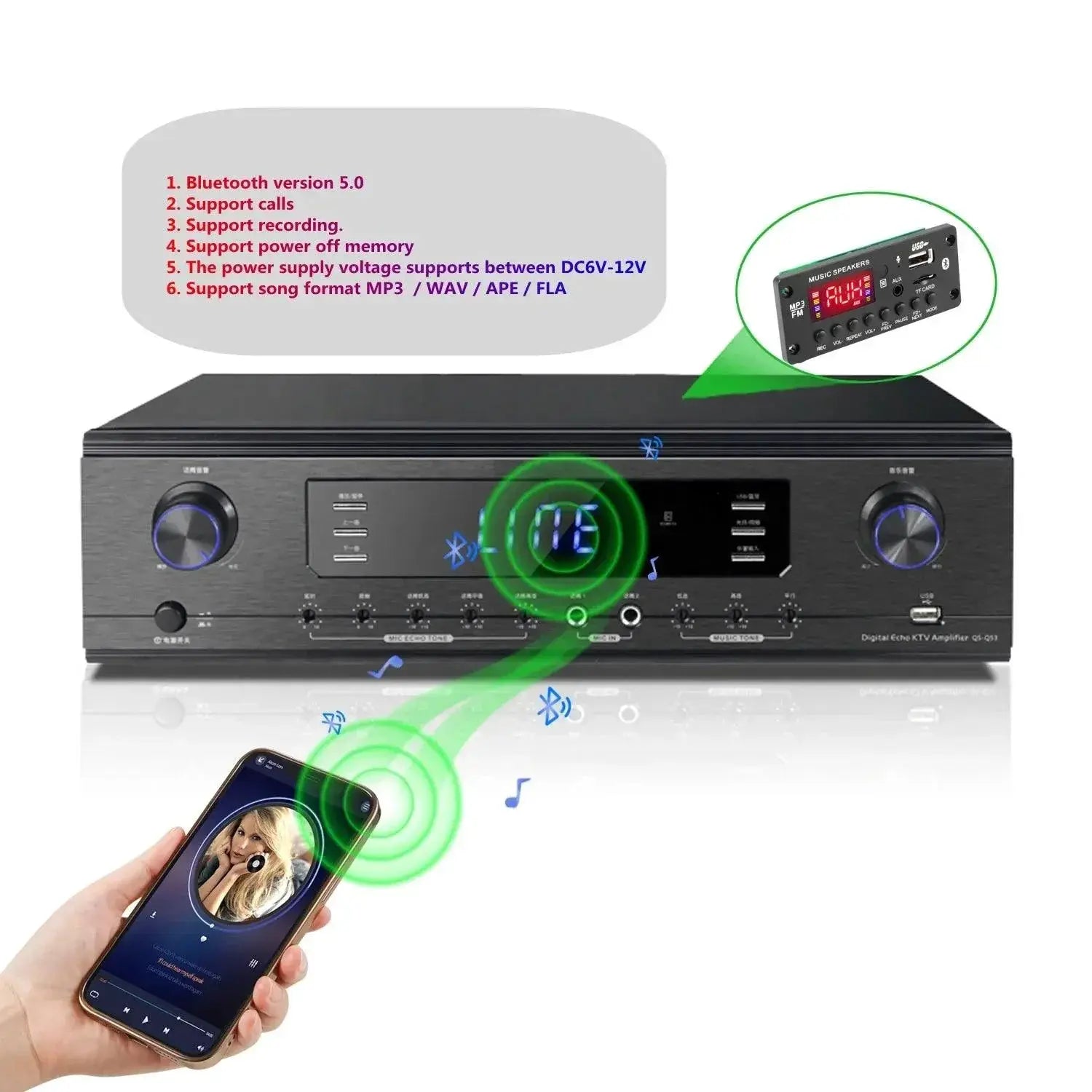 Car Bluetooth MP3 Player High Quality Sound And Recording