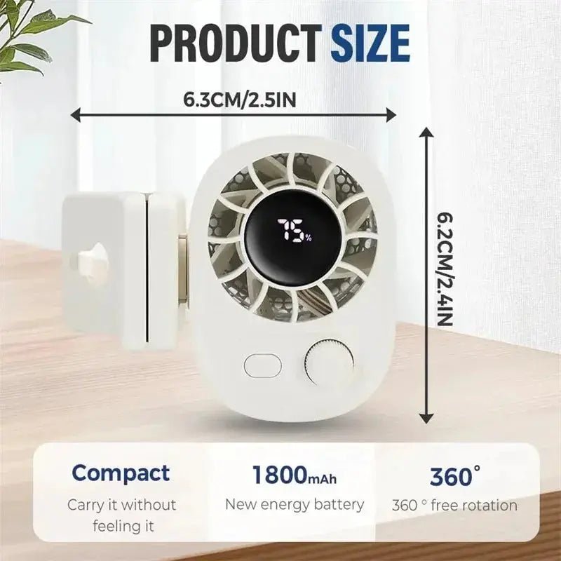 Car Clip On Fan 360 Degree Rotatable USB Rechargeable Portable Cooling On The Go