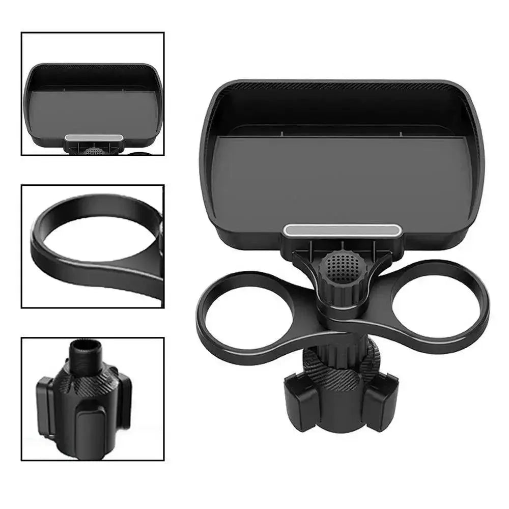 Car Cup Holder Tray Versatile Rotating Drink Snack Organizer
