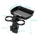 Car Cup Holder Tray Versatile Rotating Drink Snack Organizer