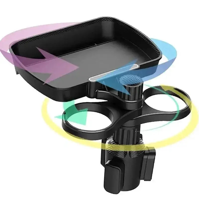 Car Cup Holder Tray Versatile Rotating Drink Snack Organizer