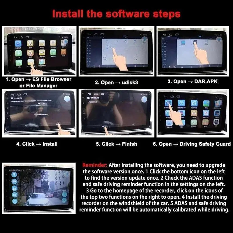 Car DVR Dash Cam With Advanced Safety Features 1080P