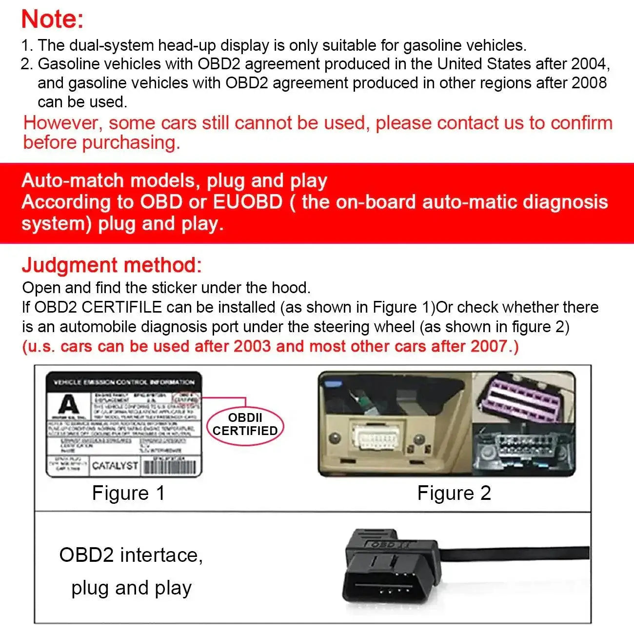 Car Head Up Display OBD2 GPS For Driving Data And Alarms