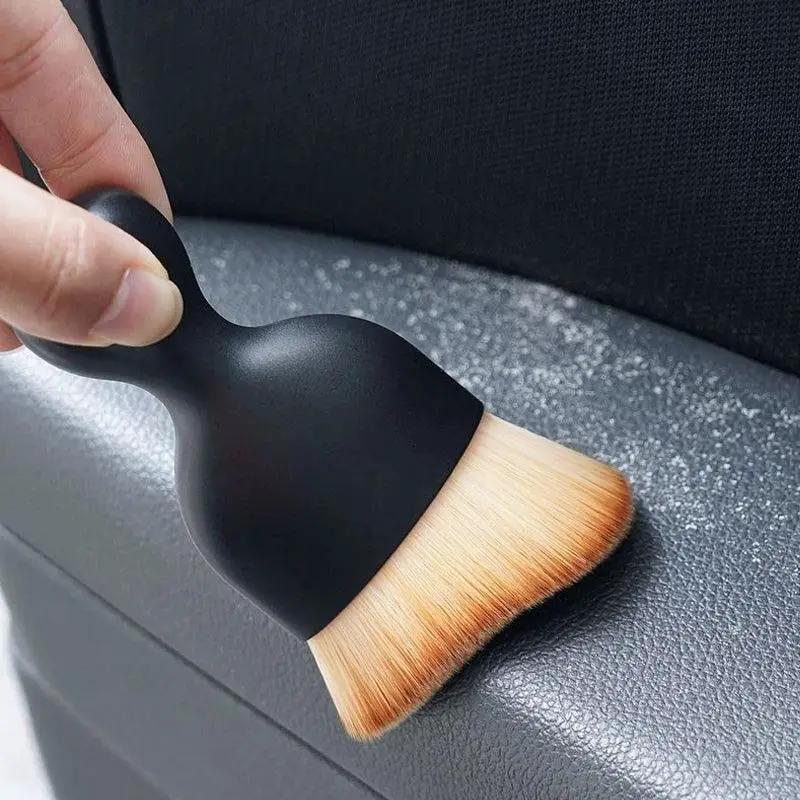 Car Interior Cleaning Brush Set Nylon Bristles Curved Design