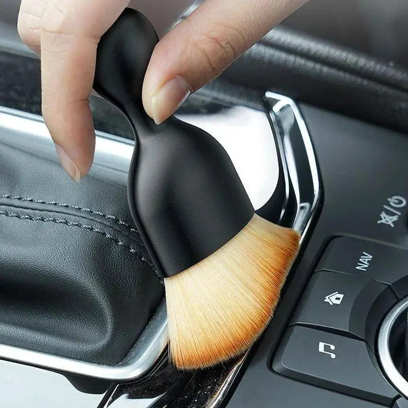 Car Interior Cleaning Brush Set Nylon Bristles Curved Design