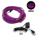 Car Interior LED Neon Light Strip Flexible USB Powered