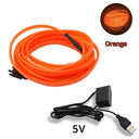 Car Interior LED Neon Light Strip Flexible USB Powered