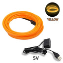 Car Interior LED Neon Light Strip Flexible USB Powered