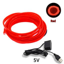 Car Interior LED Neon Light Strip Flexible USB Powered