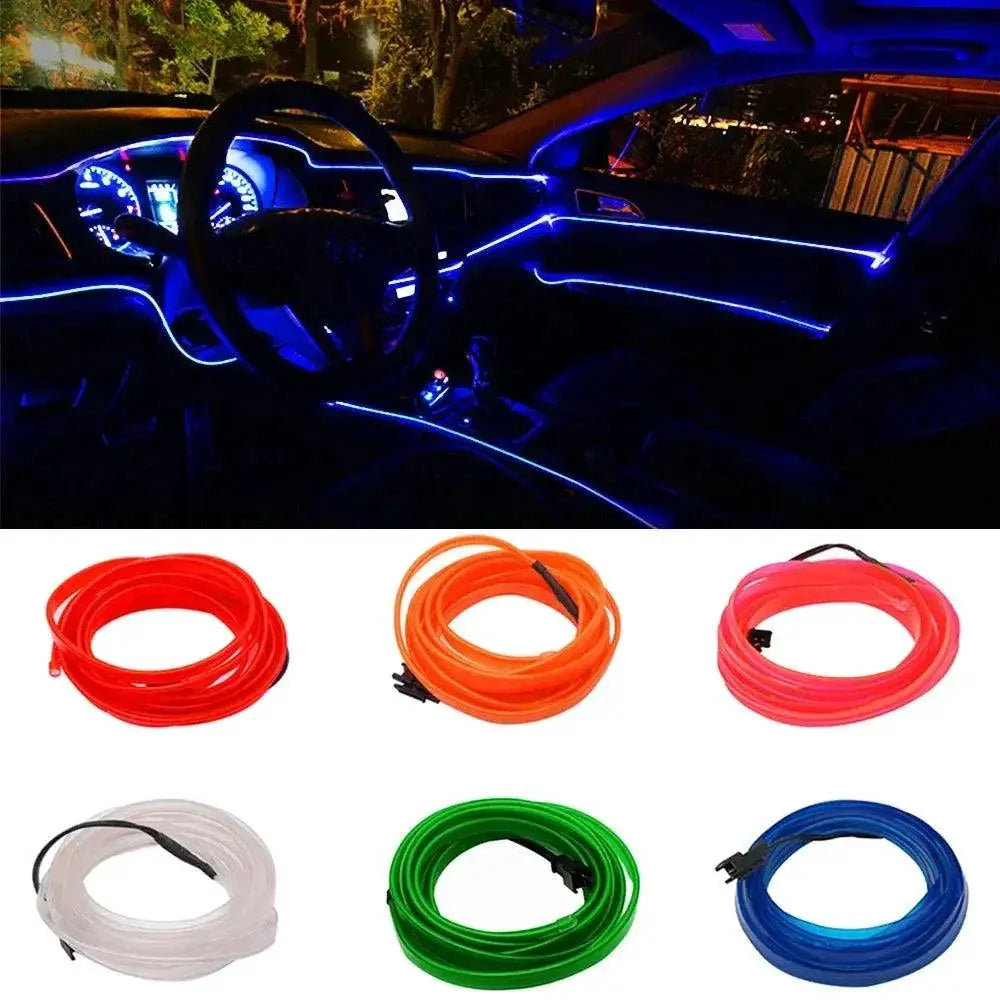 Car Interior LED Neon Light Strip Flexible USB Powered