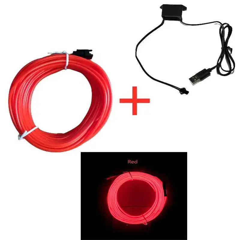 Car Interior LED Neon Strip Ambient USB Party Light