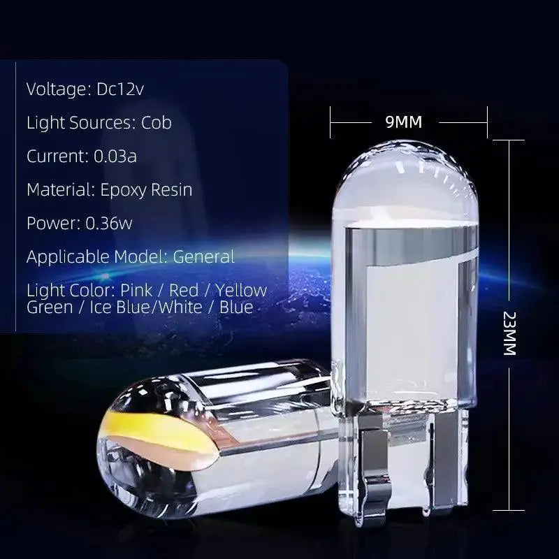 Car LED Canbus Glass COB Lamp LicensePlate Bulb WhiteBlueRed