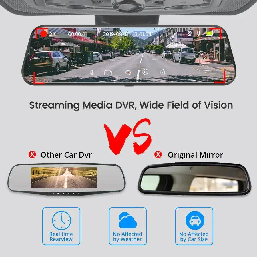 Car Mirror Camera Touch Screen Dual Recording Full HD