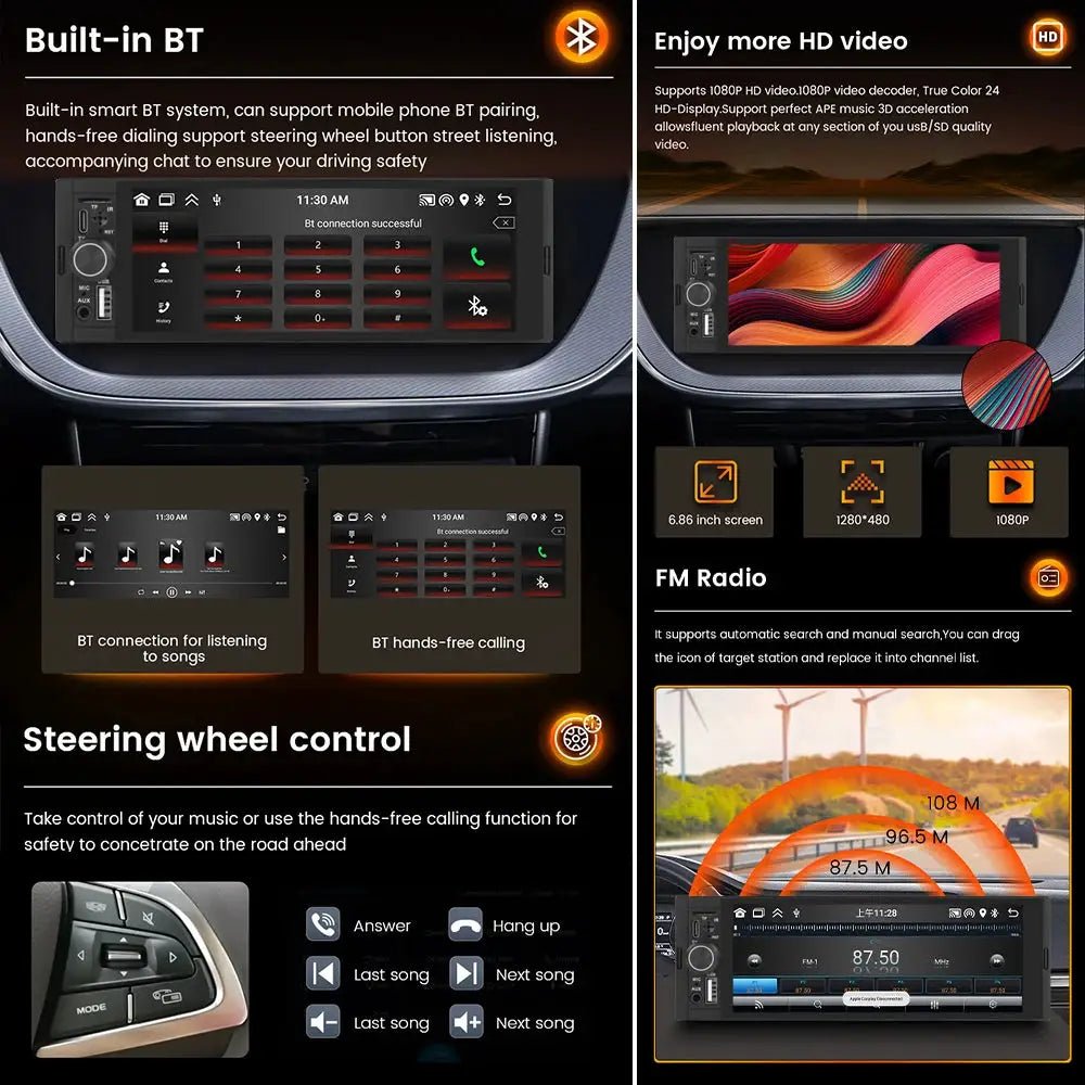 Car Stereo for Drivers with CarPlay GPS