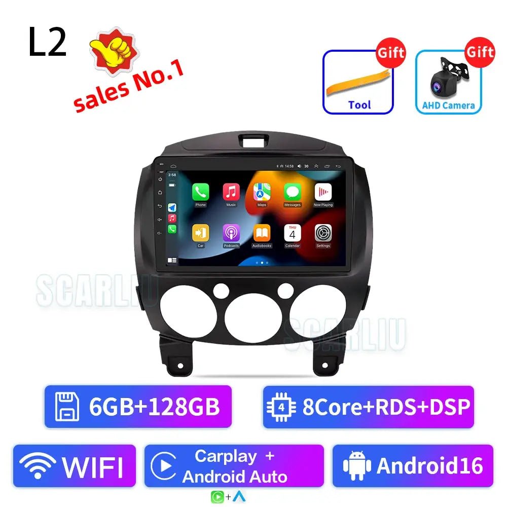 Car Stereo for Mazda 2 with CarPlay GPS
